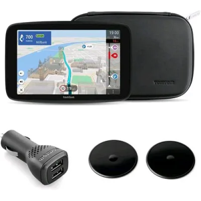 Tom Tom Go Camper 2 Gen Max 700 Premium Pack Navigatore per Camper e Roulotte 7" Aggiornamenti Wi-Fi TomTom Traffic Alvataggio Profili, Autovelox, Mappe Mondo con Accessori