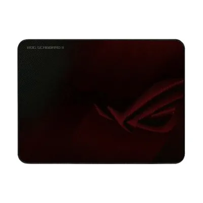 ASUS Rog Scabbard II Medium Tappetino per Mouse Gaming Rivestimento Nano Protettivo Idrorepellente e Antipolvere Base in Gomma Antiscivolo 360X260X3MM Nero/Rosso