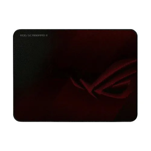 ASUS Rog Scabbard II Medium Tappetino per Mouse Gaming Rivestimento Nano Protettivo Idrorepellente e Antipolvere Base in Gomma Antiscivolo 360X260X3MM Nero/Rosso