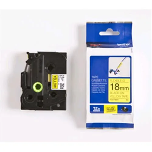 Brother TZ-FX641 Nastro Standard Flessibile 18MMX8MT Colore Giallo Stampa Nero