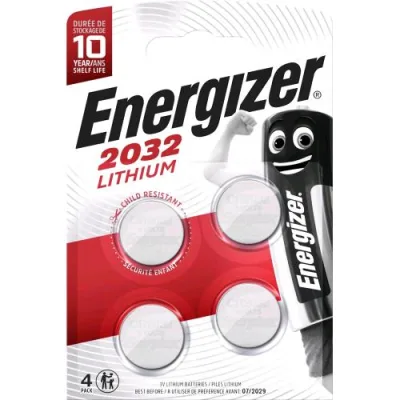 Energizer CR2032 Batterie a Bottone al Litio 3V Conf 4 Pz.
