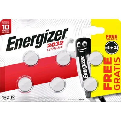 Energizer CR2032 Lithium Batterie a Bottone al Litio 3V Conf 6 Pz.