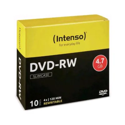 Intenso 4201632 Disco Vergine DVD-RW 4.7GB 4X Rewritable Slim Case 10 pz