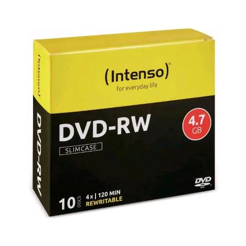 Intenso 4201632 Disco Vergine DVD-RW 4.7GB 4X Rewritable Slim Case 10 pz