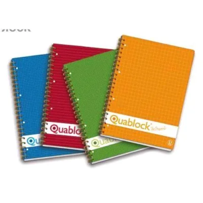 Pigna Quablock Blocco Spiralato A4 80 g Quadretti 5 M Colore Rosso 120 Fogli Conf 5 Pz.