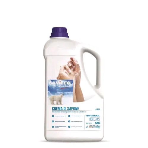 Sanitec Crema di Sapone Luxor a PH 5.5 Dermatologicamante Testato Flacone da 5kg Conf 2 Pz.