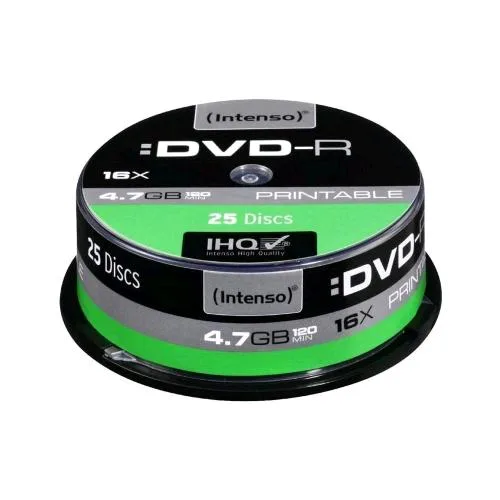 Intenso 4801154 Disco Vergine DVD-R 4.7GB 16X Printable 25 pz