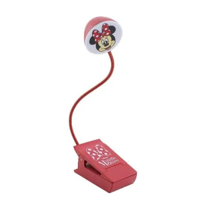 Paladone PP10429MIN Lampada da Lettura Minnie Disney per Leggere a Letto o Luce Portatile per Viaggi con Clip Rosso