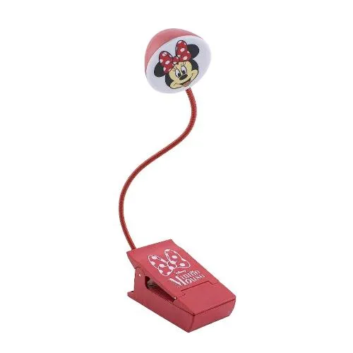 Paladone PP10429MIN Lampada da Lettura Minnie Disney per Leggere a Letto o Luce Portatile per Viaggi con Clip Rosso