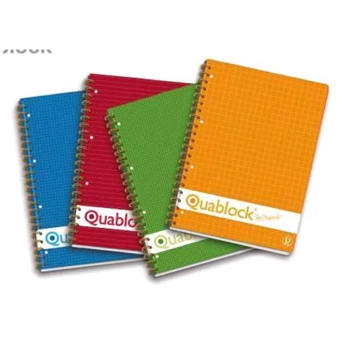 Pigna Quablock Blocco Spiralato A4 80 g Righe 1R Colore Rosso 120 Fogli Conf 5 Pz.