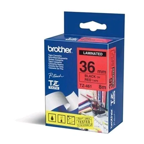 Brother Tze-461 Nastro Etichetta Termica 36MMX8MT Colore Rosso Stampa Nero