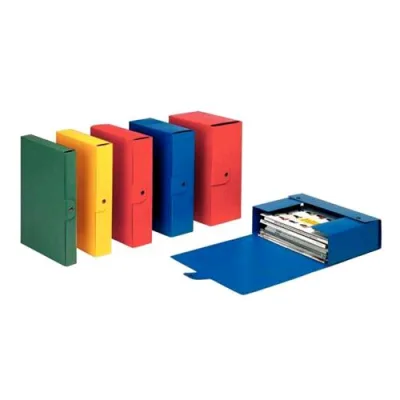 Esselte Eurobox Cartelle Progetto in Cartone C/Bottone 250X350 mm Dorso 8 cm Col. Verde Conf 5 Pz.