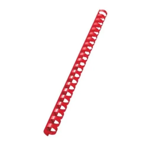 Fellowes Dorso a Spirale in Plastica Passo 14.28 mm 21 Anelli da 8 mm A4 Rilegatura Min. 21 Max 40 Fogli Col. Rosso Conf 100 Pz.