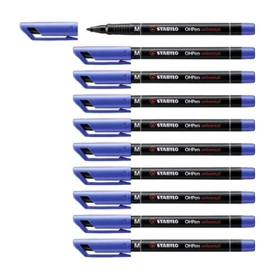 Stabilo Ohpen Media Penna Ricaricabile Punta in Fibra 1 mm Colore Blu Conf. 10 Pz.