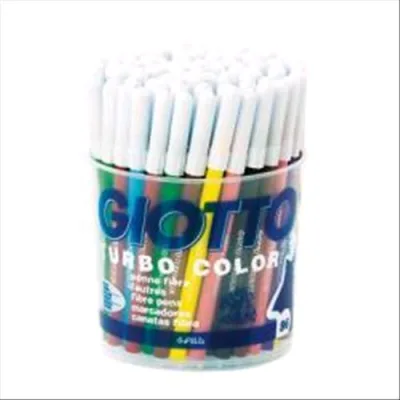 Giotto Turbo Color Barattolo Pennarelli Lavabili Atossici Punta Fine Colori Assortiti Conf. 96 Pz.