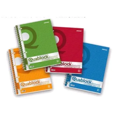 Pigna Quablock Evolution Blocco A4 80 g Quadretti 4 M Colore Verde 50 Fogli Conf 5 Pz.