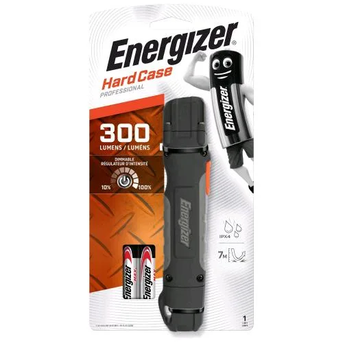 Energizer Hardcase Pro Torcia LED Tascabile 300 Lumen 2 Batterie AA Incluse Nella Confezione