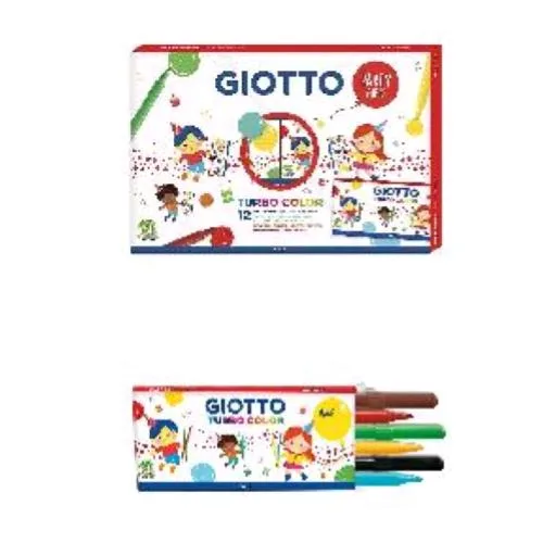 Giotto Turbo Color Party Set da 12 Astucci con 6 Pennarelli Colori Assortiti Conf 4 Pz.