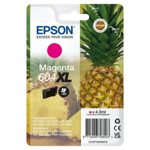 Epson 604XL CARTUCCIA INK MAGENTA 4 ML PER Expression Home XP-4200; Home Cinema 3200; Stylus Photo 2200