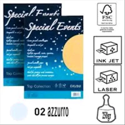 Cartotecnica Favini Special Events 10 Fogli 250 g A4 Colore Azzurro