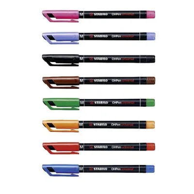 Stabilo Ohpen Media Penna Ricaricabile Punta in Fibra 1 mm Colori Assortiti Conf. 8 Pz.