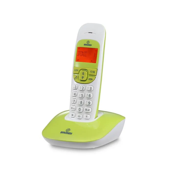 Brondi Nice Telefono Cordless Vivavoce Rubrica Sveglia Snooze Colore Verde