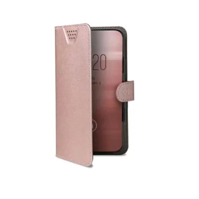 Celly Wallyone Custodia Universale Ad Agenda in Similpelle 4.5" - 5.0" Rosa