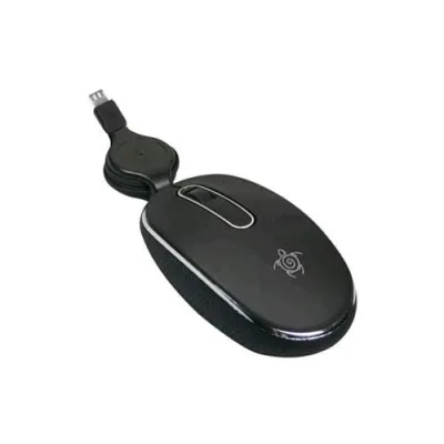 Mediacom 100/MTAB10 Mouse Standard Ottico Interfaccia Micro USB Cavo Avvolgibile Colore Nero
