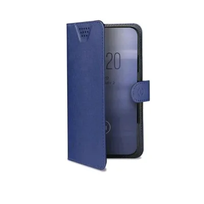 Celly Wallyone Custodia Universale Ad Agenda in Similpelle 5.0" - 5.5" Blu