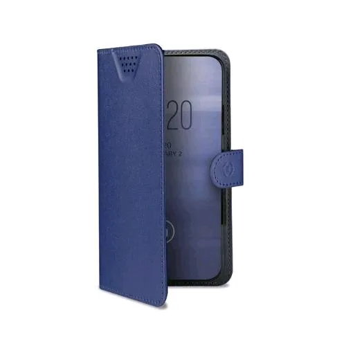 Celly Wallyone Custodia Universale Ad Agenda in Similpelle 5.5" - 6.0" Blu