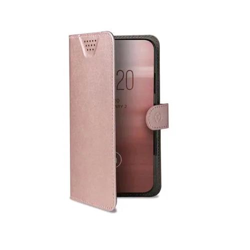 Celly Wallyone Custodia Universale Ad Agenda in Similpelle 5.5" - 6.0" Rosa