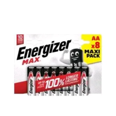 Energizer Max Batteria Alkalina AA Stilo Maxi Pack Conf 8 Pz.
