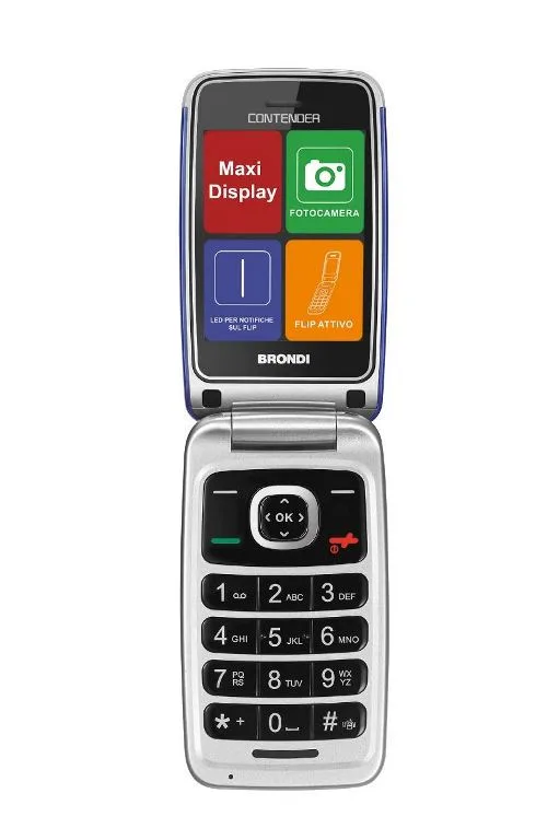 Brondi Contender Dual SIM 3" Easy Phone Clamshell Tasti Selezione Rapida White