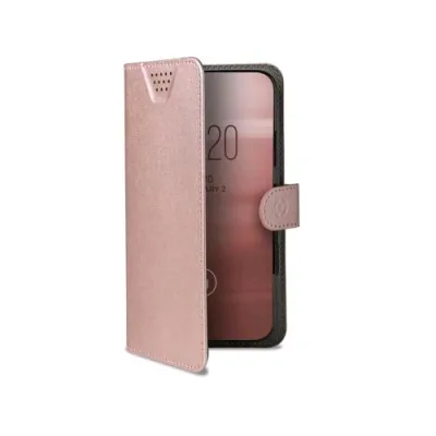 Celly Wallyone Custodia Universale Ad Agenda in Similpelle 6.0" - 6.7" Rosa