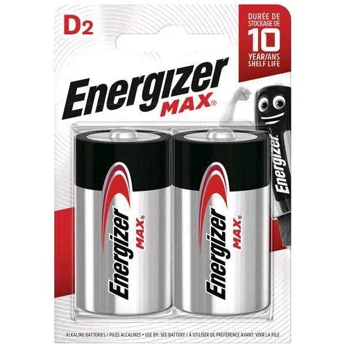 Energizer Max Batteria Alkalina Torcia D Conf 2 Pz.