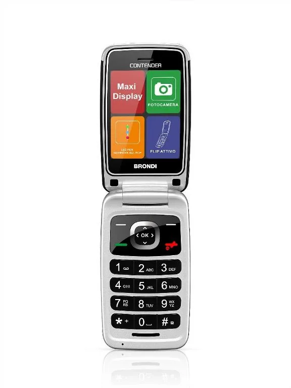 Brondi Contender Dual SIM 3" Easy Phone Clamshell Tasti Selezione Rapida Nero/Silver