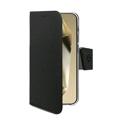 Celly Galaxy S25 Ultra 5G Wally Case Custodia a Libro in Similpelle con Funzione Stand Nero
