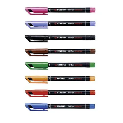 Stabilo Ohpen Superfine Penna Ricaricabile Punta in Fibra 0.4 mm Colori Assortiti Conf. 8 Pz.