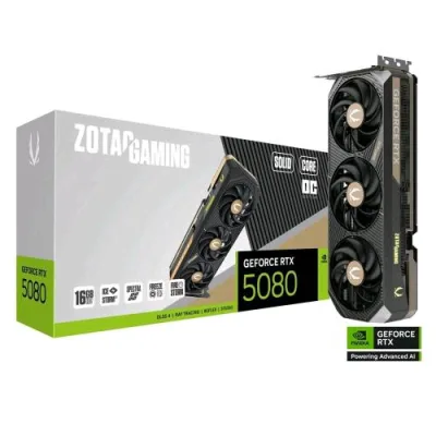Zotac Gaming Geforce RTX 5080 Solid Core Oc 16GB GDDR7 DLSS4 Triple Fan Pcie 5.0 16X - 1X HDMI 3 x Displayport