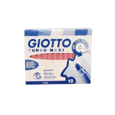 Giotto Turbo Maxi Pennarelli Lavabili Atossici Punta Maxi Colore Rosa Conf. 12 Pz.