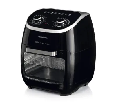 Ariete 4619 Airy Fryer Oven Friggitrice Ad Aria e Forno Elettrico 2000W 11 l Funzione Girarrosto con Luce Interna e Timer Nero