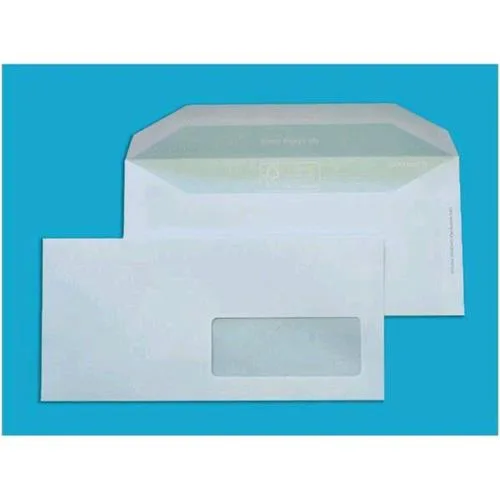 Blasetti Buste di Carta con Finestra 110X230 mm 80 g Col. Bianco Conf 500 Pz.