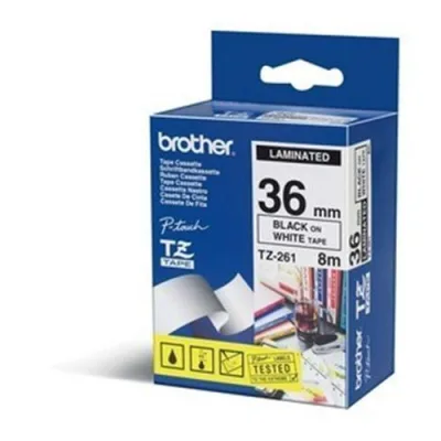 Brother TZE261 Nastro Type TZ 36mm x 8m Colore Bianco Stampa Nero