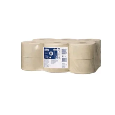 Tork Rotolo Carta Igenica Mini Jumbo Naturale 2 Veli 170 m x 9.4 cm 850 Strappi Beige Conf 12 Pz.