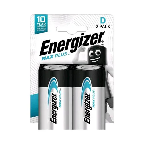 Energizer Max Plus Batteria Alkalina Torcia D Conf 2 Pz.