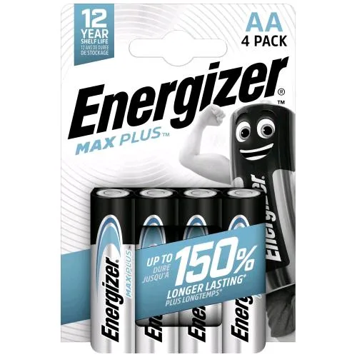 Energizer Max Plus Batterie AA Stilo 1.5 V Alcalina/Manganese Conf 4 Pz.
