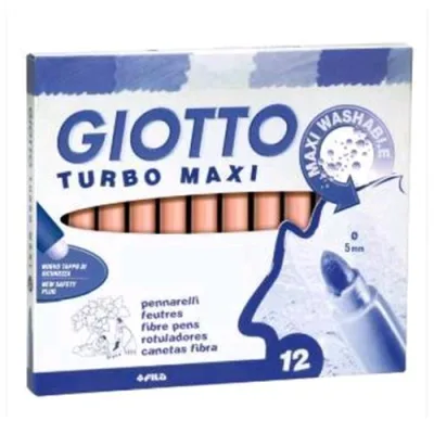Giotto Turbo Maxi Pennarello Tratto 5 mm Rosa Carne Conf 12 Pz.