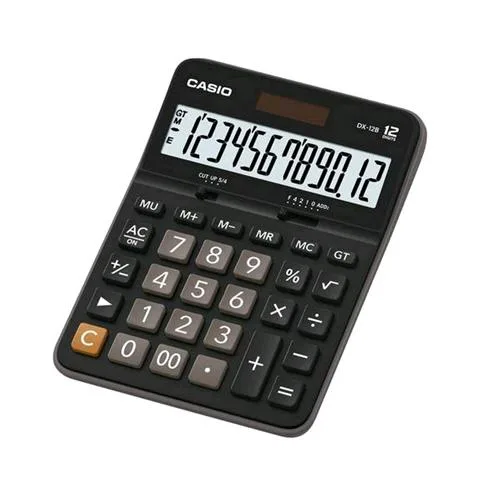 Casio DX-12B Calcolatrice da Tavolo 12 Cifre Dysplay Inclinato Nero