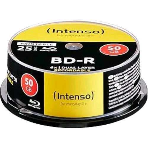 Intenso BD-R Blu-Ray 50GB Stampabile Conf 25 Pz.