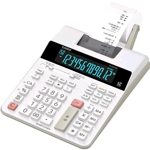 Casio FR-2650RC Calcolatrice da Tavolo Professionale Scrivente con Display 12 Cifre Bianco